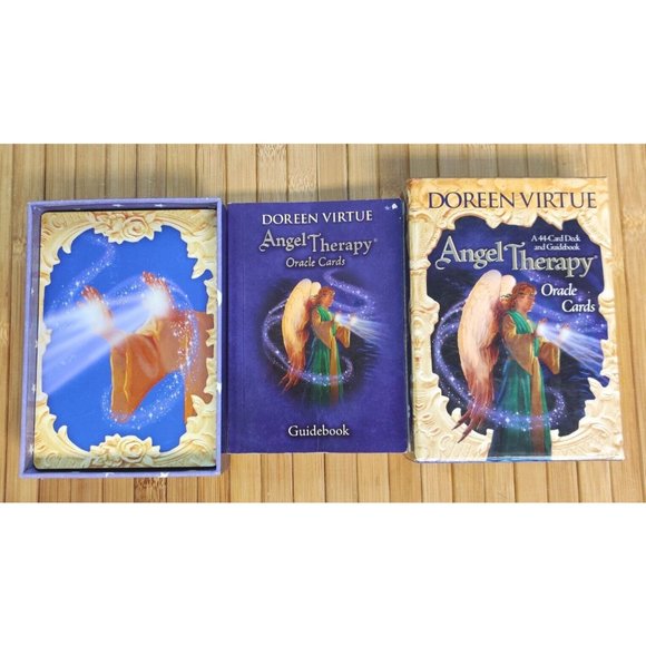 Angel Therapy Oracle Deck 44 Cards w/ Guidebook Booklet Doreen Virtue OOP - Picture 1 of 3
